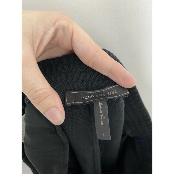 BCBG MAX AZRIA BLACK WILSON PULL ON TROUSER Pockets SIZE Large D4 - Picture 3 of 5